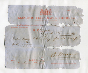 Telegram, circa 1862