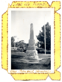 Photograph on card backing: Tarnagulla Soldiers Memorial