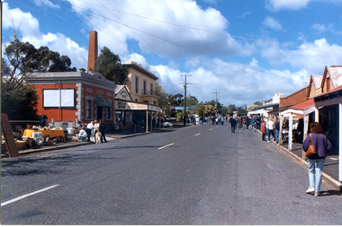 Photograph: View down Commercial Rd, Tarnagulla during a public event