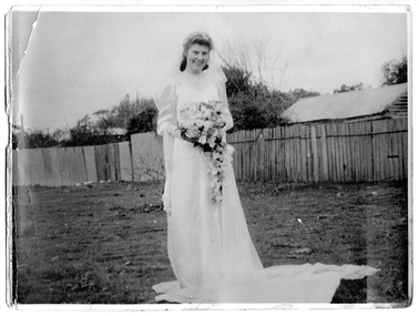 Photograph: Jean Winifred Shipston, Wedding Day, Tarnagulla, 1947