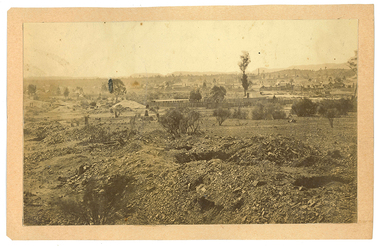 Photograph: Alluvial workings between Gladstone St and Commercial Road, Tarnagulla, June 1866