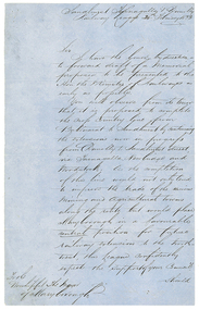 Letter: Railway League to the Mayor of Maryborough, 24th February 1873
