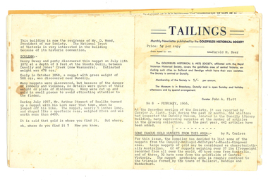 Issues of 'Tailings' newsletter, 1966 to 1969 & 1997