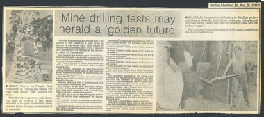 Article: Mine Drilling Tests may Herald A Golden Future, November 30, 1984