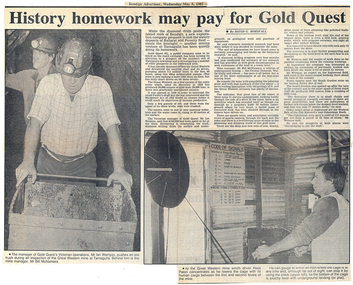 Article: History Homework May Pay For Gold Quest, May 8, 1985