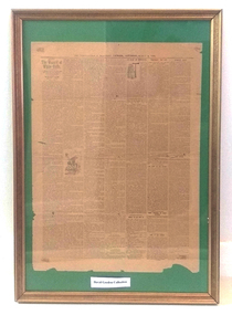 Framed page from Tarnagulla & Llanelly Courier (1904), March 5th, 1904