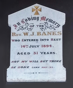 Marble plaque - Banks, circa 1894