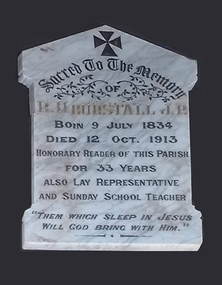 Marble plaque - Burstall, circa 1913