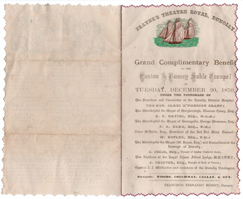 Programme for Grand Concert in aid of Dunolly Hospital, 1870