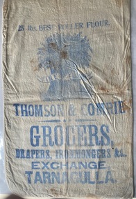 Calico Flour Bag, Thomson and Comrie, Merchants, Tarnagulla