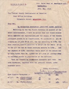 Letter Regarding Tarnagulla Mechanics' Institute Dance, 1932