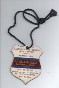 Tarnagulla Football Club Membership Ticket, 1933