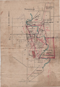 Linen-Backed Map of Poseidon Goldfield, c1915, with Mining Leases and Shaft locations