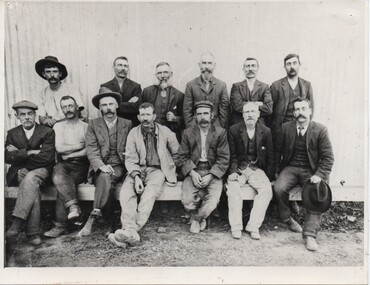 Photograph of a group of men, possibly at Poseidon, 1907