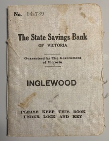 State Savings Bank Passbook for the Tarnagulla Football Club, 1937