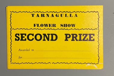 Set of Six Second Prize Cards, Tarnagulla Flower Show