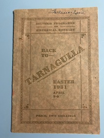 Booklet, Back to Tarnagulla, 1931