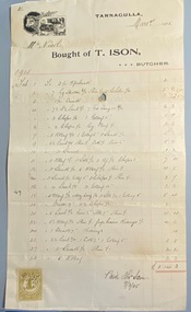 Statement of goods purchased for February 1903, T. Ison to W. Nicol