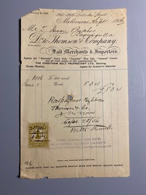 Invoice Thomson and Co., Salt Merchants, to T. Ison. 1906