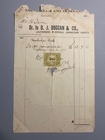 Invoice DJ Duggan and Co to H. Ison for sheep purchases, 1906