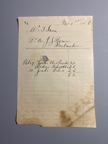 Invoice from George Ramm for goods supplied to T. Ison, 1906