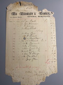 Monthly Account from Thomson and Comrie to Thomas Ison, 190?