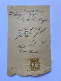 Invoice from David Wright of Arnold's Bridge to Thomas ison for Chaff, 1905