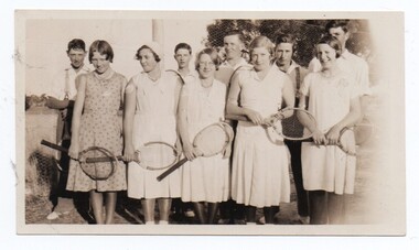 Two photographs of Murphy's Creek and Tarnagulla Tennis Clubs, 1932