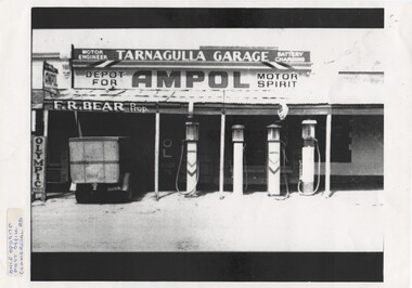 Photograph of Tarnagulla Garage, Frank Bear, proprietor, 1946