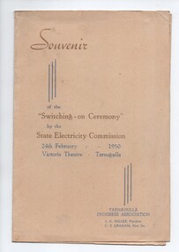 Souvenir of Switching On Ceremony, Tarnagulla, 1950