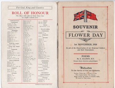 Booklet: Tarnagulla State School Roll of Honour