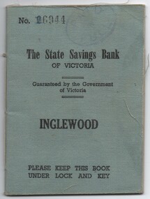 State Savings Bank Passbook for the Tarnagulla Ladies Social Committee, 1965-1985