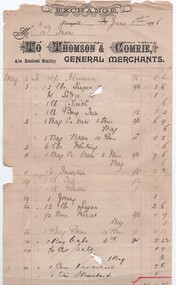 Invoice Thomson and Comrie to Tom Ison, 1906