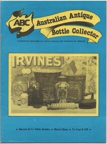 Magazine Australian Bottle Collector, Featuring Thomson and Comrie demijohn, 1989