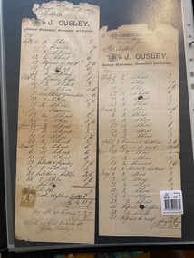 A series of Invoices to T. Ison, c.1905