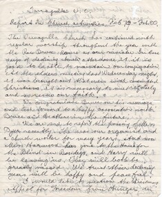 Handwritten Report on Uniting Church Activities, 1980