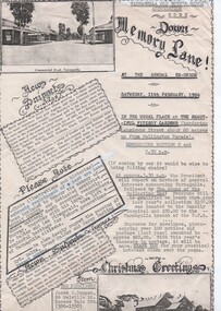 Tarnagulla Old Boys and Girls Association, Newsletter and Invitation to reunion, 1984