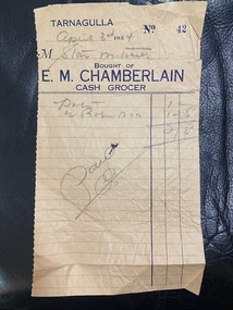 Invoice E.M. Chamberlain, Tarnagulla, to Stan Mitchell, 1934