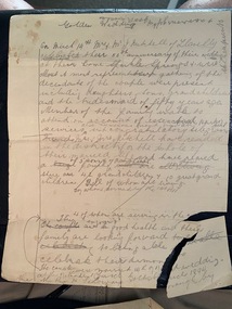 Handwritten text of speech 50th Wedding Anniversary, Mitchell, 1944