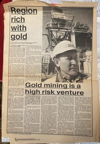 Newspaper Cutting, Gold Mining at Tarnagulla, 1988
