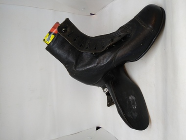 Footwear - Pair Ladies Black Leather Button up Boots, Pair Ladies Boots
