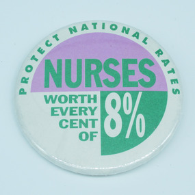 Australian Nursing Federation campaign badge, 1995