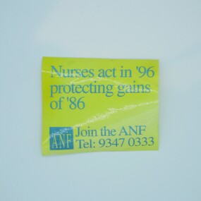 Australian Nursing Federation strike remembrance campaign sticker