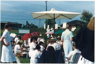 Photograph of industrial action taken by nurses at Sunshine Hospital, Melbourne, Victoria, 1993