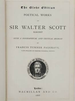 Title page The Globe Edition Poetical Works of Sir Walter Scott 1866 