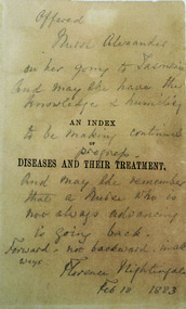 Florence Nightingale note, 1883