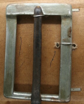 Rectangular shaped nickle plated buckle wirh a steel tongue