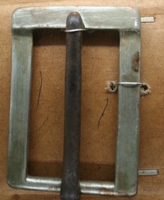 Rectangular shaped nickle plated buckle wirh a steel tongue