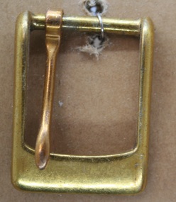 Brass buckle used as an equine accessory