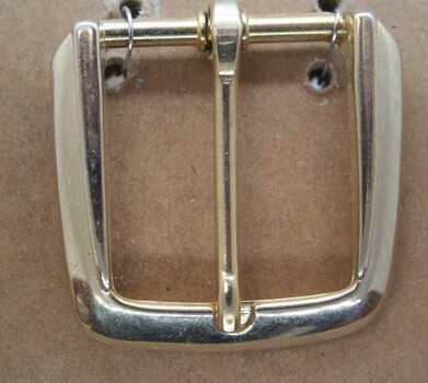 Brass buckle used as equine accessory